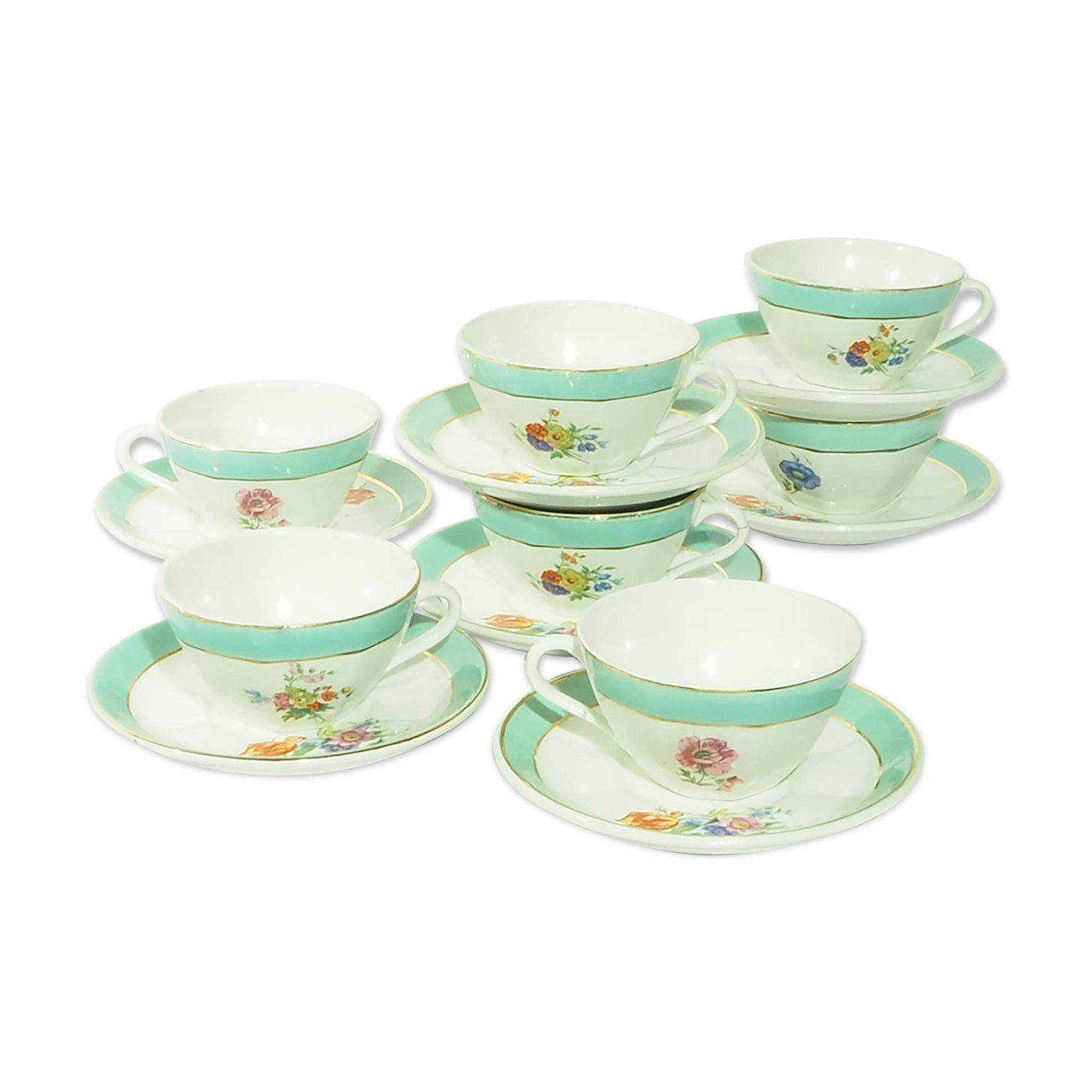 Set of 7 badonviller coffee cups