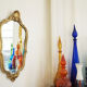 Rococo vintage gold mirror, 32x57cm