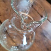 Engraved glass jug with floral decoration – 75 cl – mid 20th century