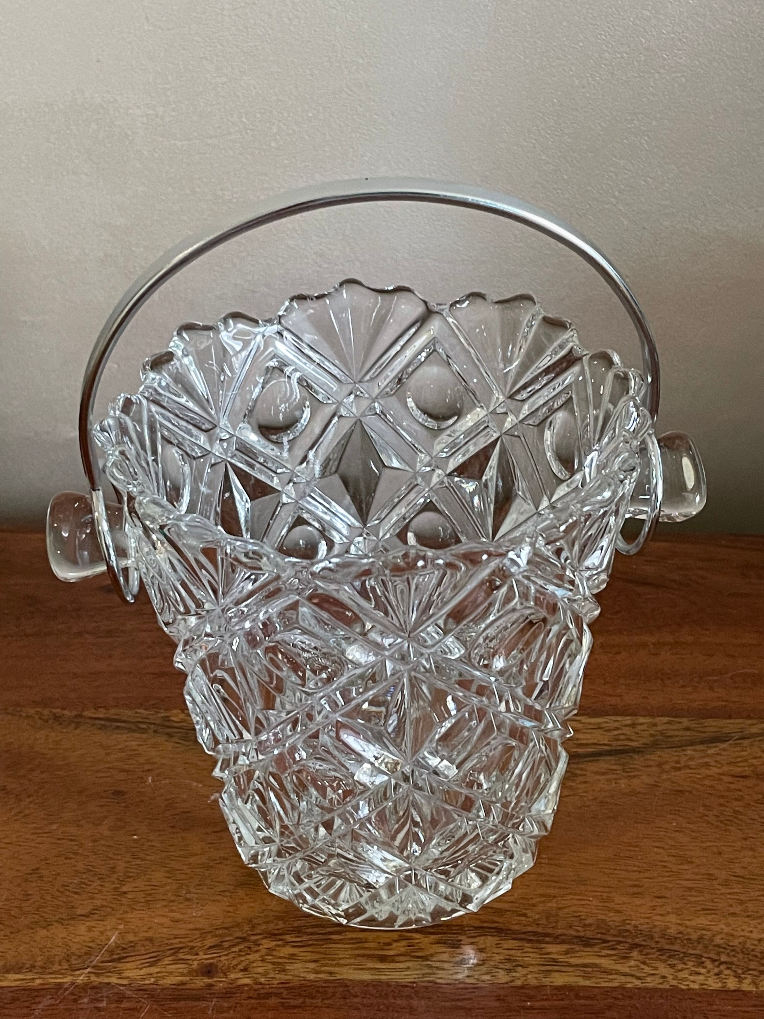 Cut glass ice bucket