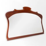 Grand miroir de cheminée Art Nouveau sculpté à la main, France vers 1910