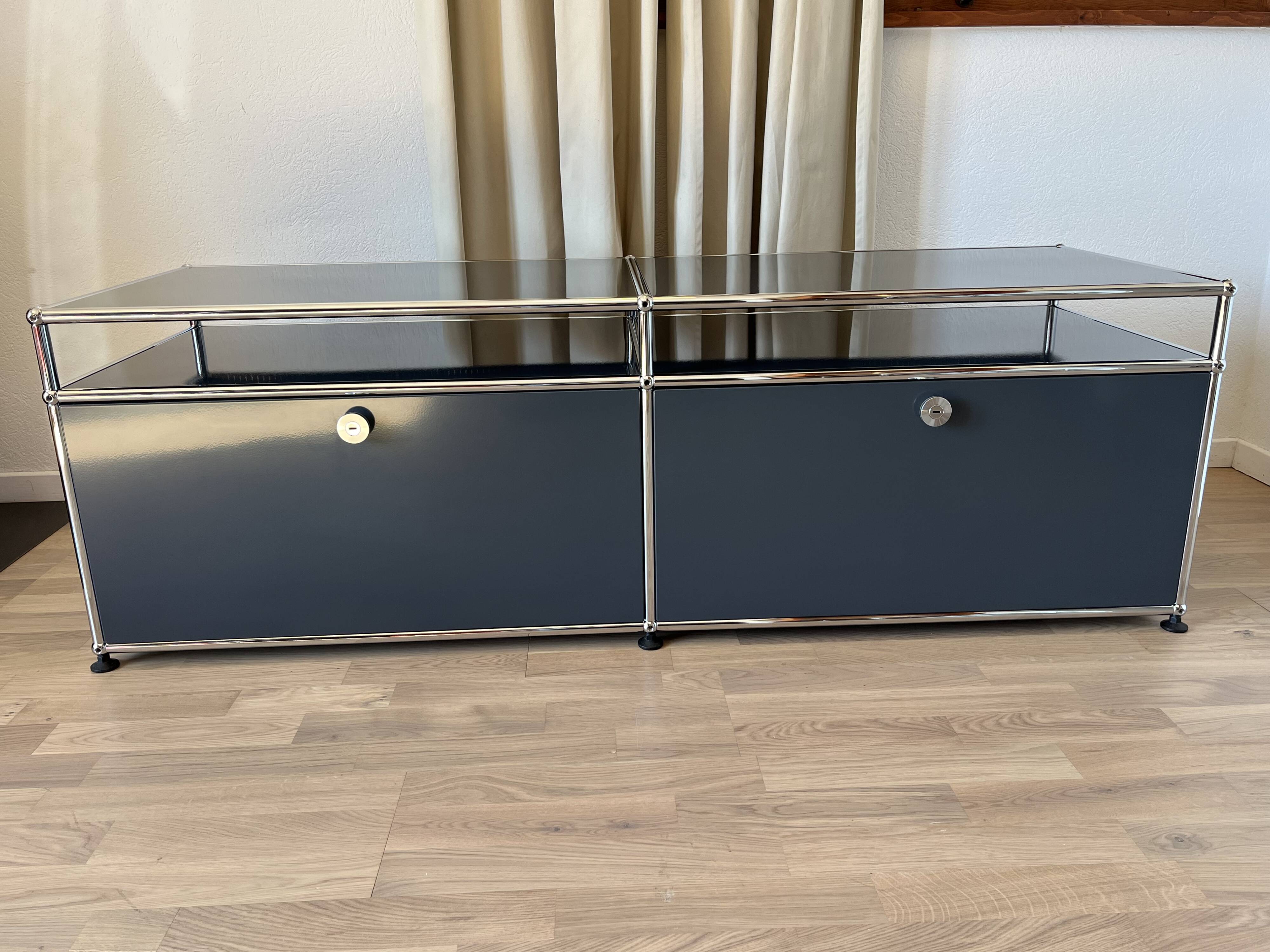 USM Haller TV cabinet in Anthracite Grey