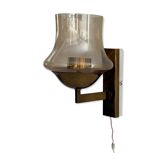 Yellow glass and brass wall light from the mid-century, 1960, Germany.