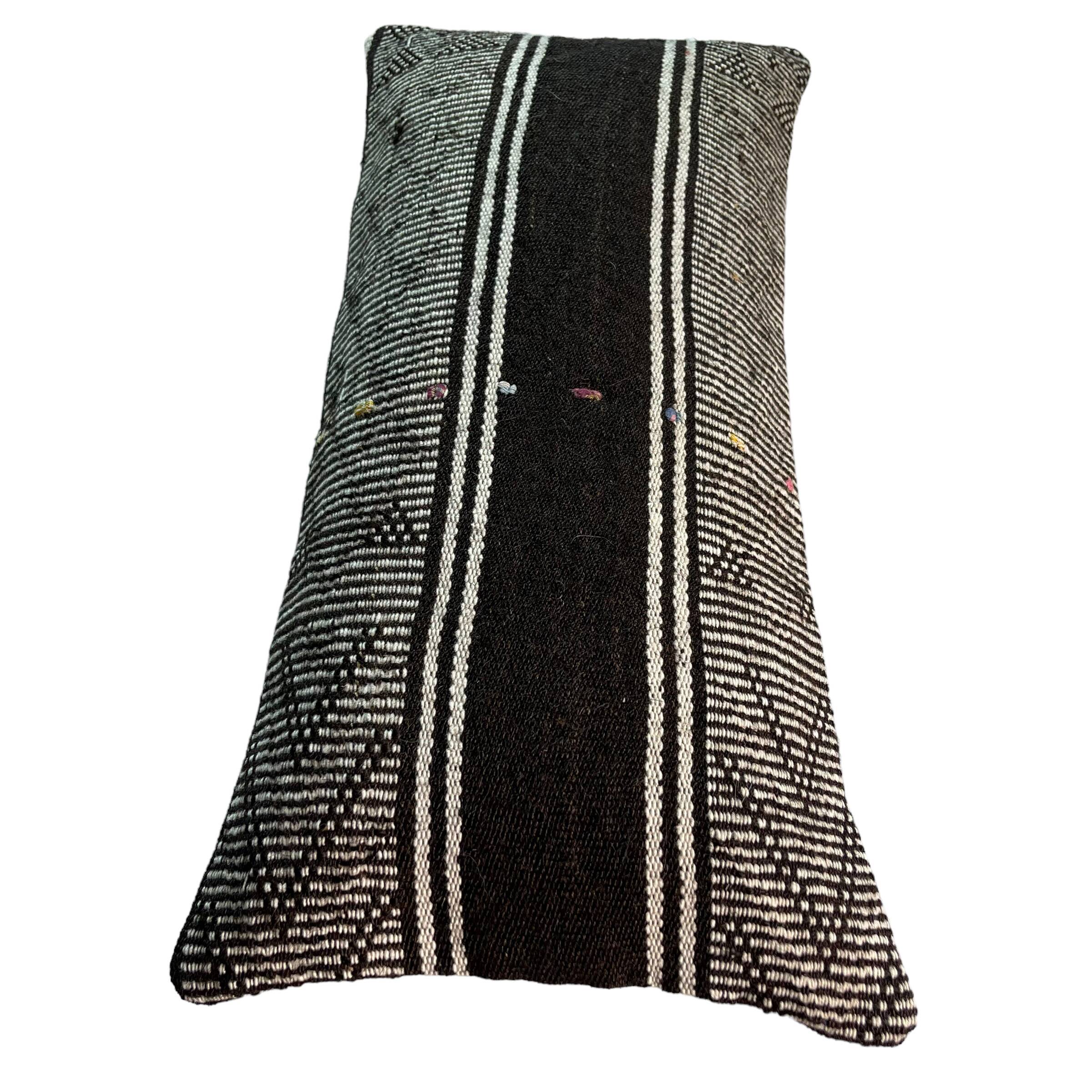 Vintage turkish kilim cushion cover , 30 x 60 cm