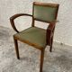 Pair of green velvet bridge armchairs
