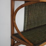 Vintage rattan wall shelf