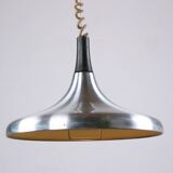 Large German pendant light in chrome metal, Tulip model by Erco 1960.