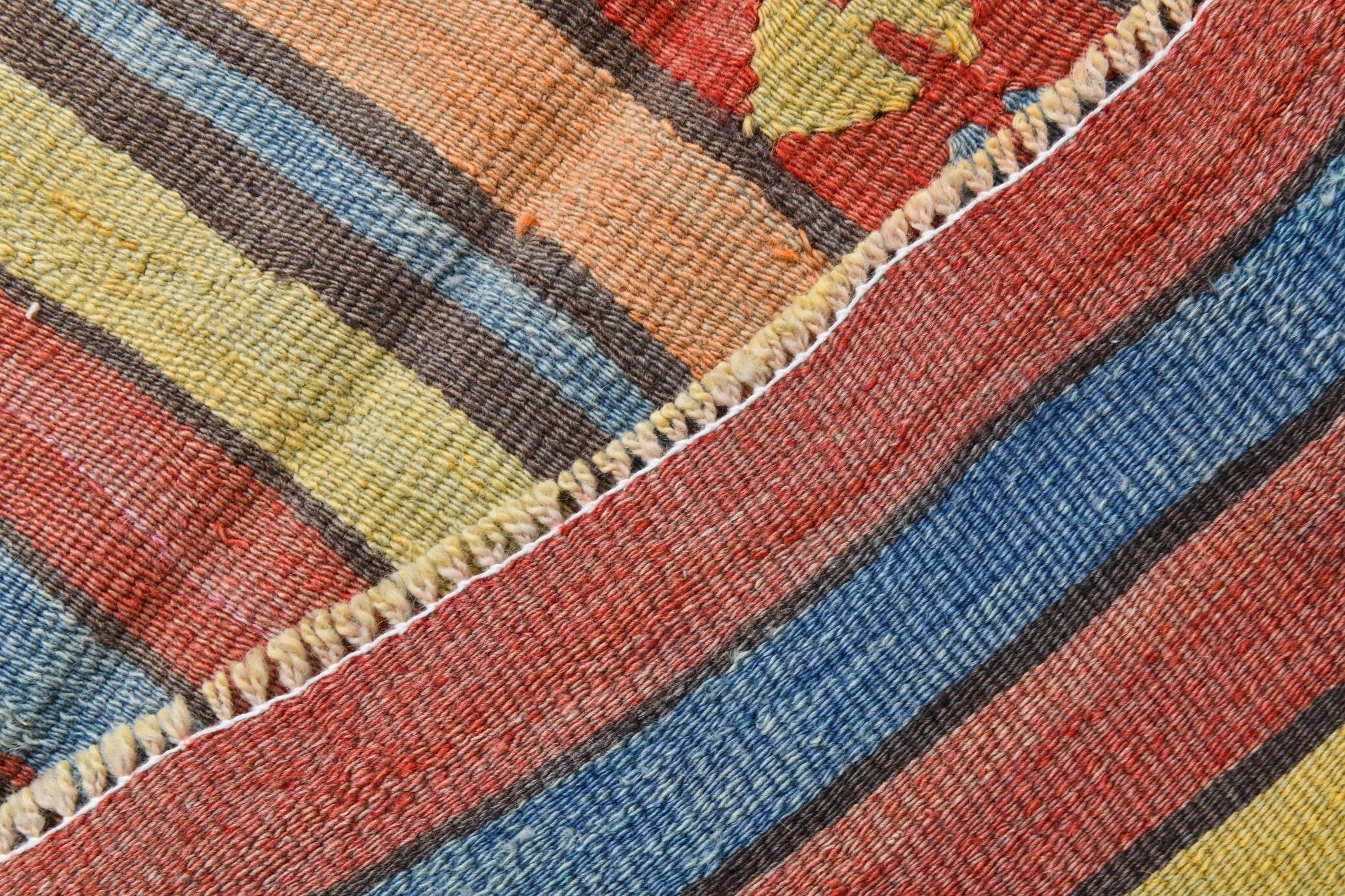 4x7 Handmade Wool Turkish Vintage Kilim Rug, 136x201Cm SK 32979