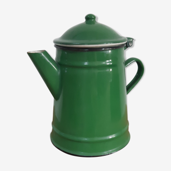 Vintage green metal teapot