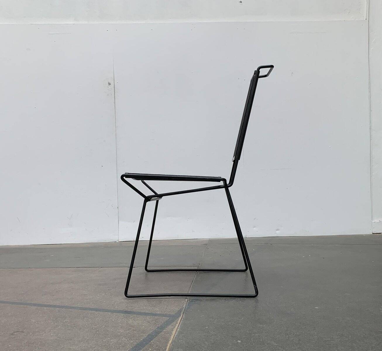 Set of vintage postmodern metal accent chairs by Rolf Rahmlow, 1980s.