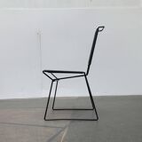 Set of vintage postmodern metal accent chairs by Rolf Rahmlow, 1980s.