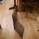 Firewall in 4 elements of style neo Gothic bronze and iron mesh in perfect condition and time 1950