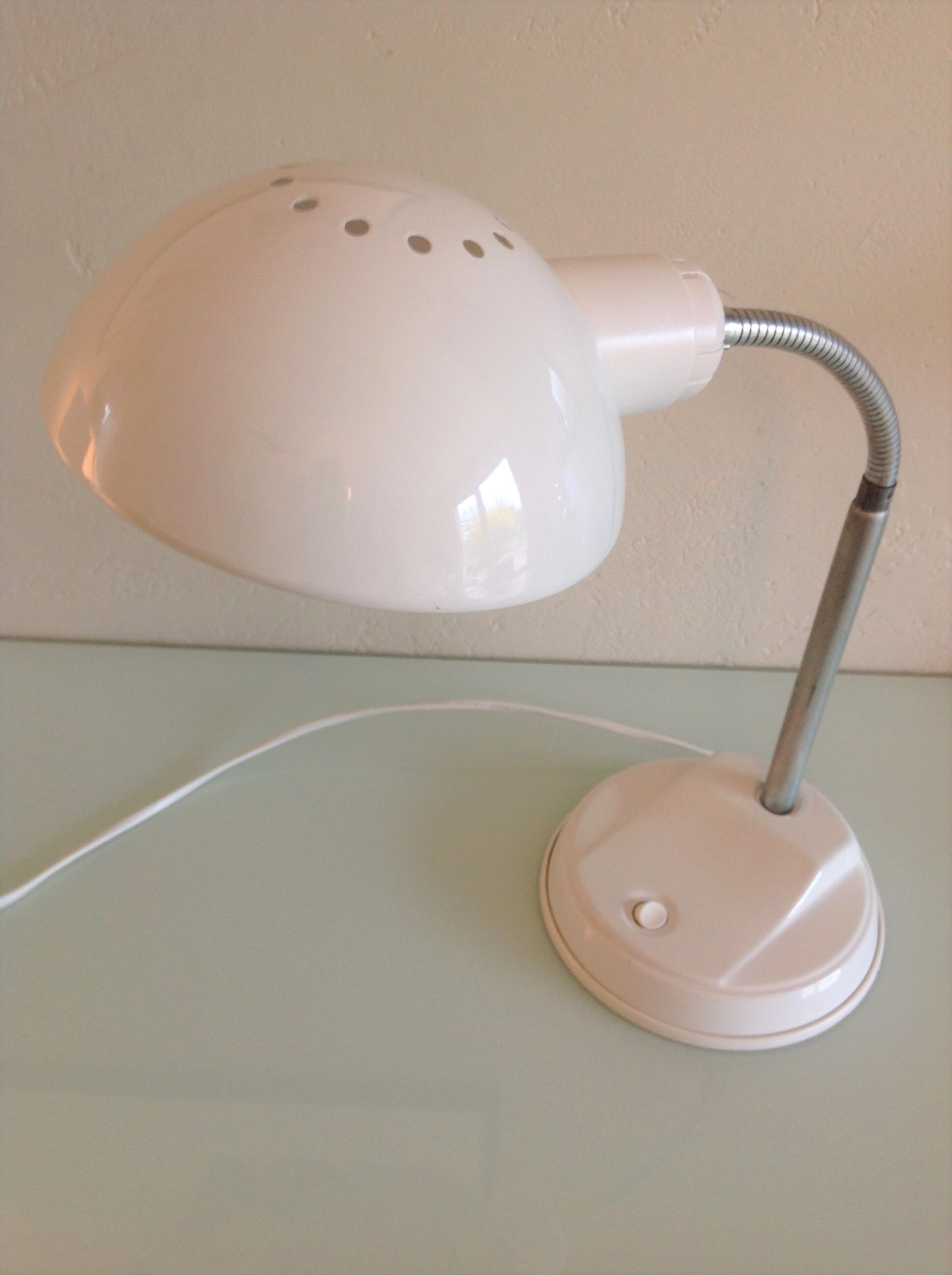 Lampe de bureau en métal blanc vintage années 70/80