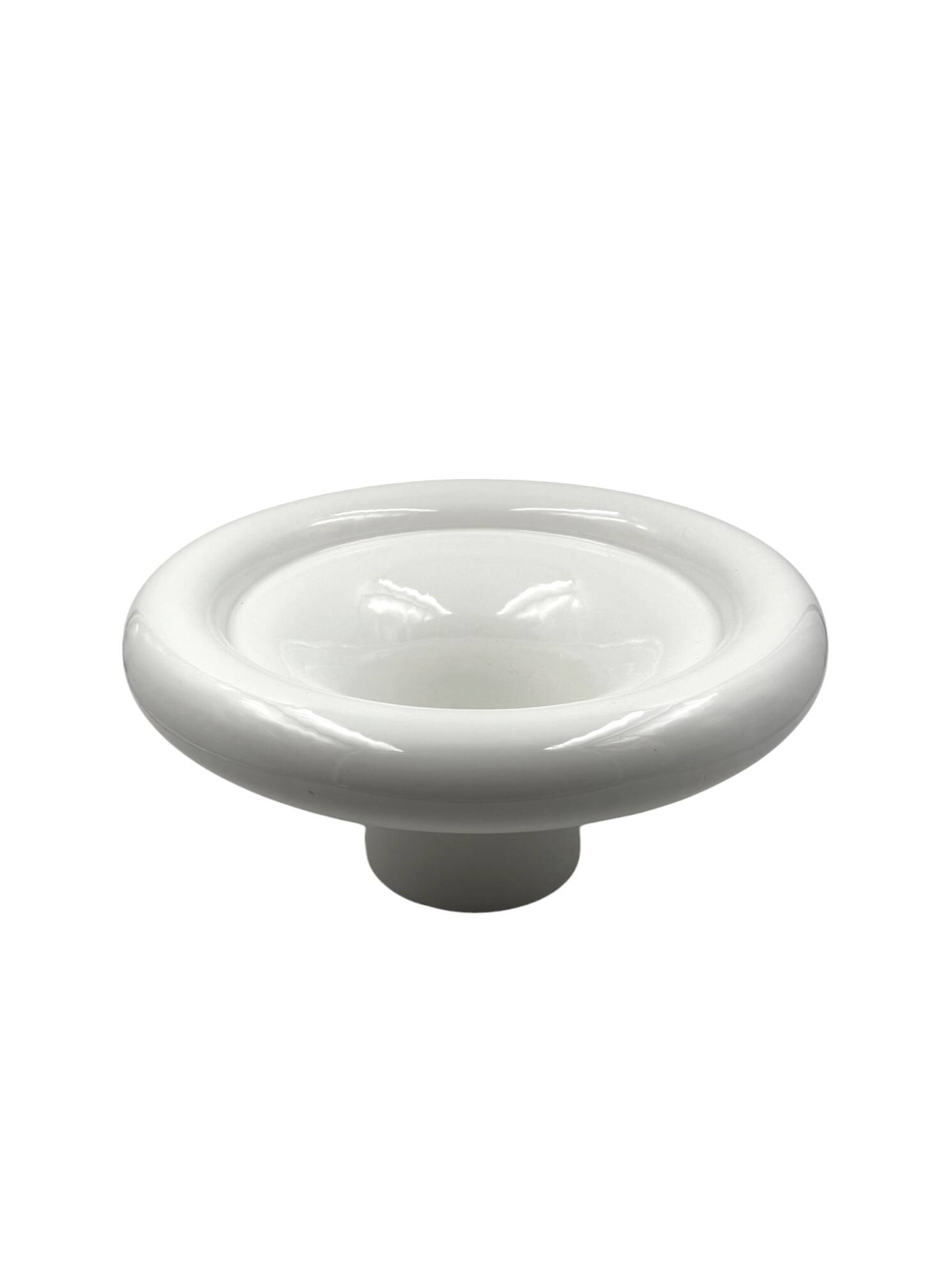 Roberto Arioli, vase en céramique blanche de l'ère spatiale, Gabbianelli Italie ca. 1970