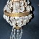 Pair of vintage lamps: wall lights with gold trim and cut crystal.