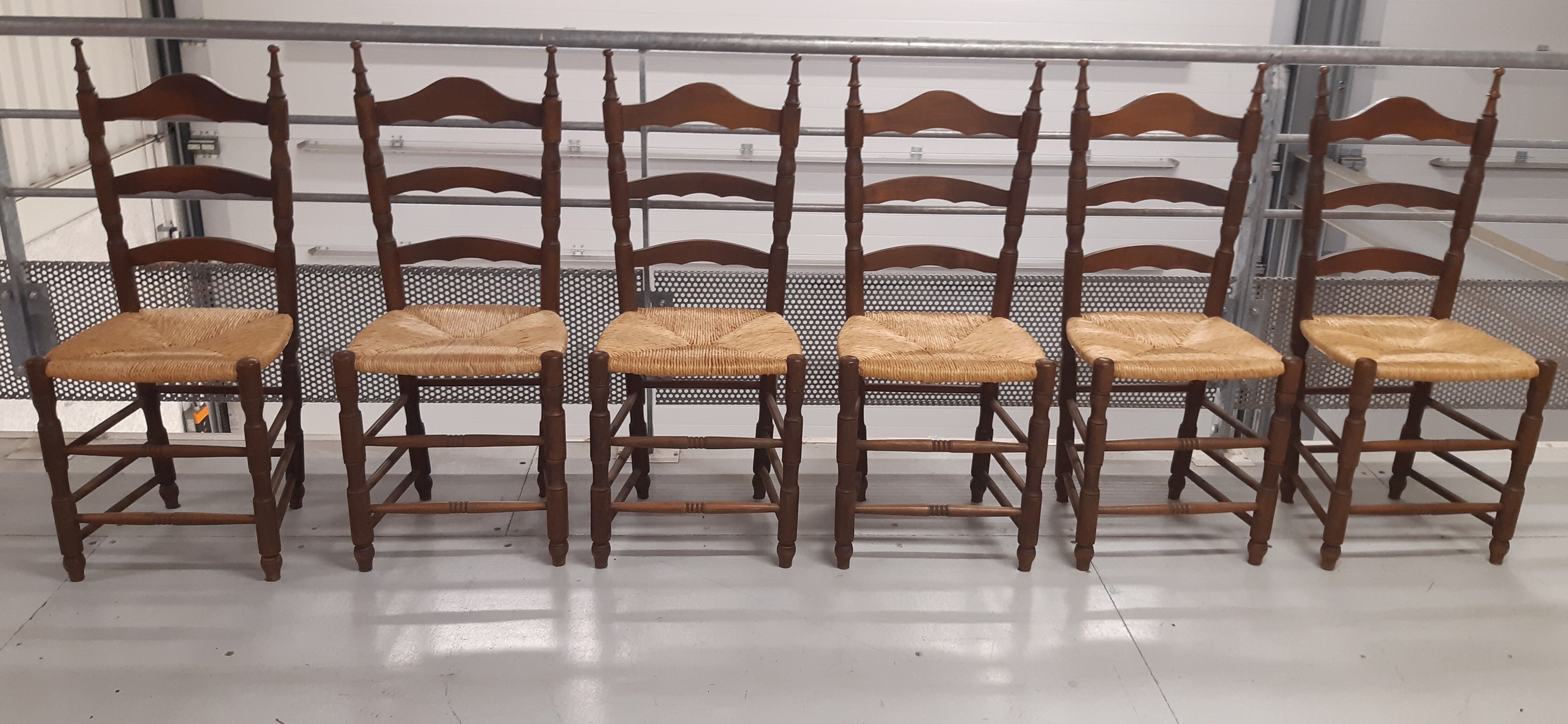 Rustic straw chairs spanish 60s