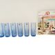Set of Six Blue Crystal Handmade Drinking Glasses