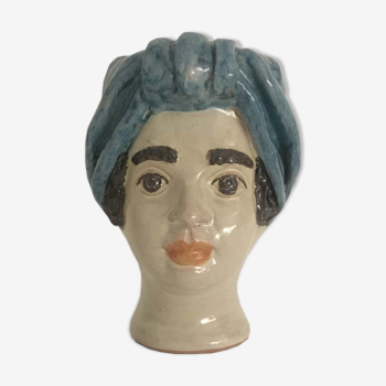 Vase tête mini bleu ciel femme