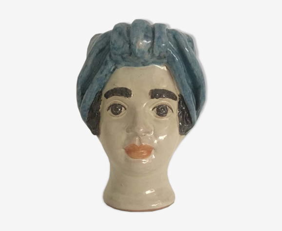 Vase tête mini bleu ciel femme