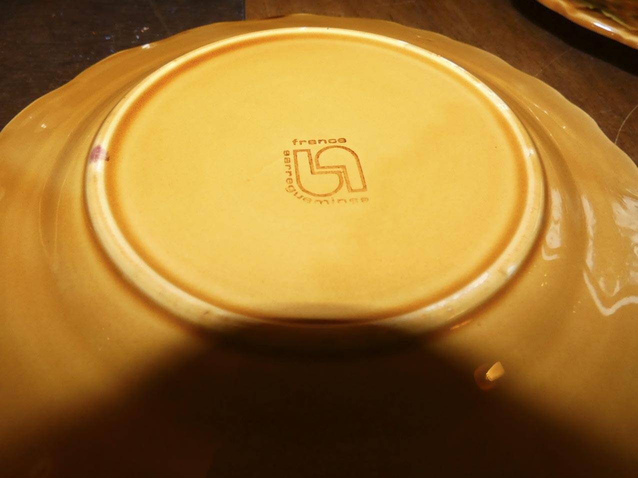 4 antique Sarreguemines earthenware dessert plates