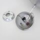Large vintage Mercury pendant light by Eglo in brushed aluminum and opaline