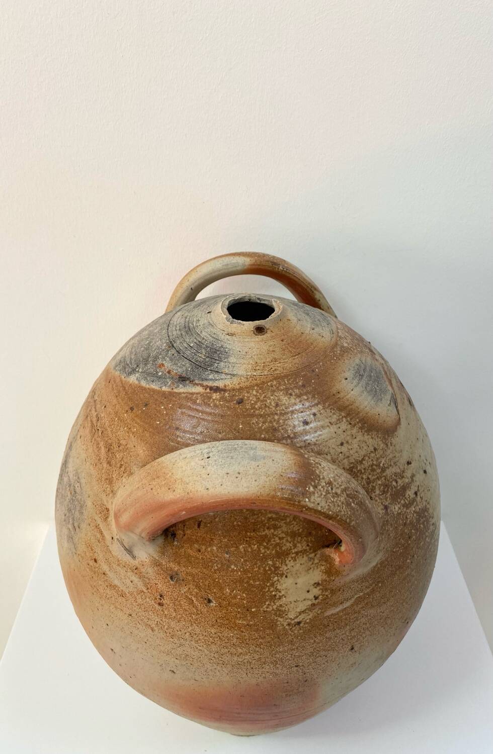 Large old vinegar jar in glazed stoneware