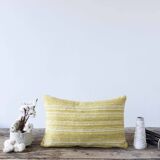 Hand-woven “Eugène” cushion in linen and wool