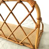 Beautiful vintage rattan and natural bamboo shelf from the 60s