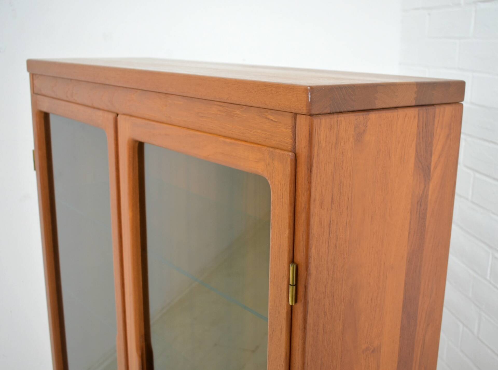 Danish solid teak display cabinet 1960s Scandinavian vintage