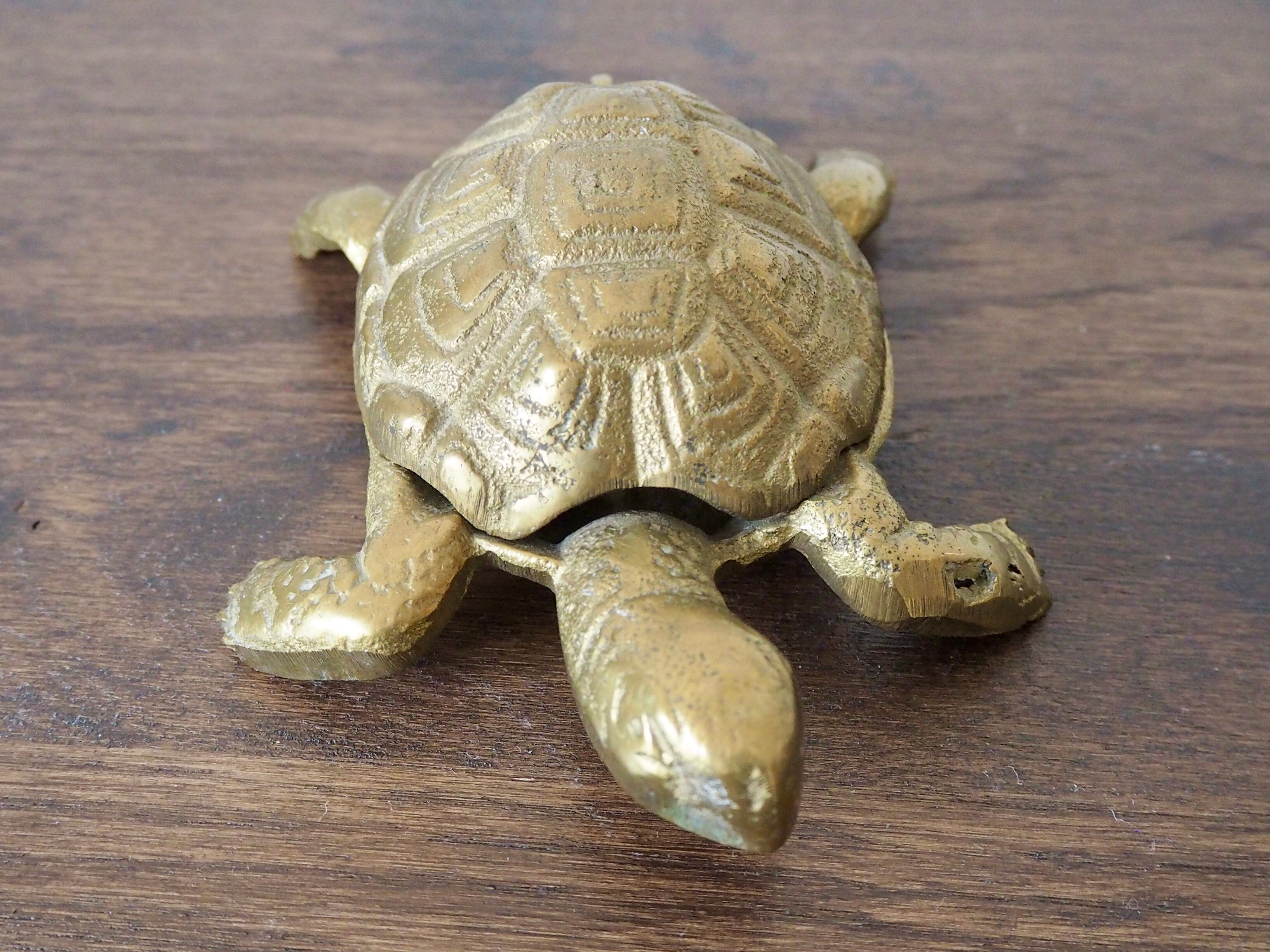 Brass turtle ashtray