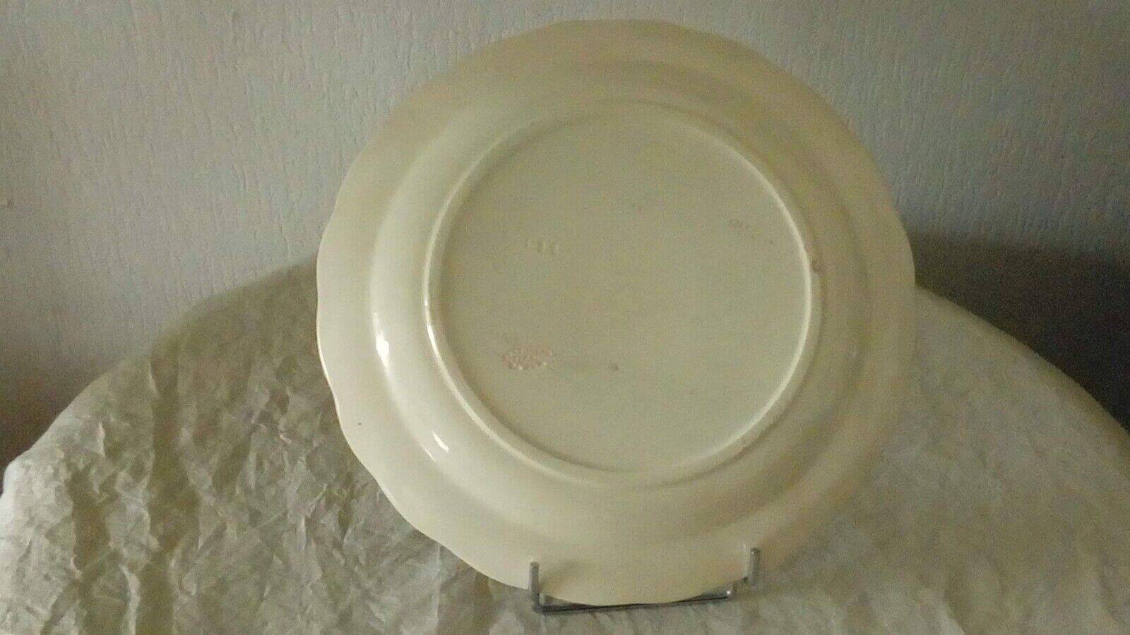 Asparagus plate faience Longchamp barbotine ironstone