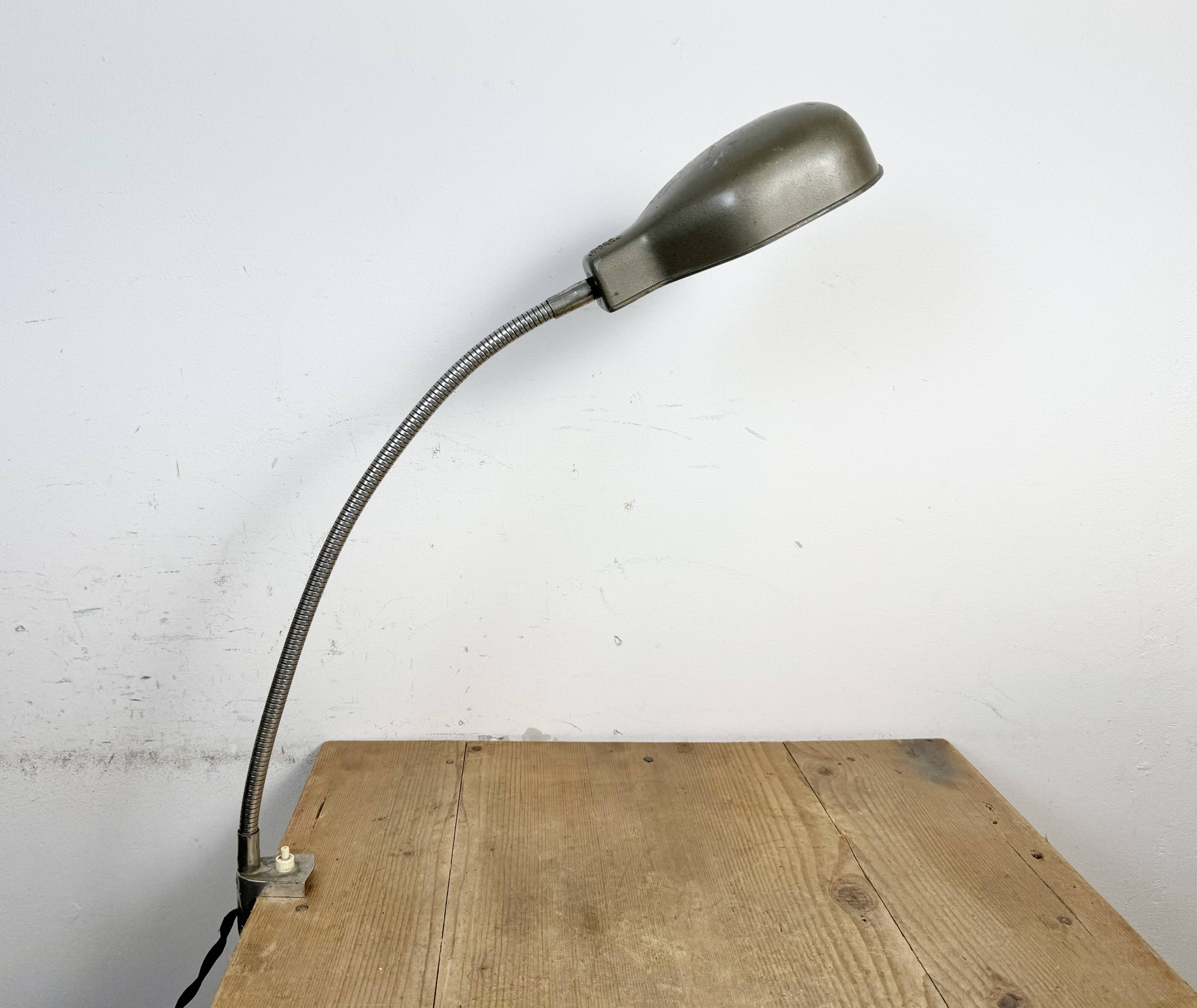 Vintage Grey Italian Gooseneck Table Lamp from GCME, 1950s