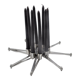 Design candle holder in silver metal, with 8 candles, modular spider