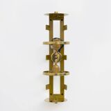 Pair of Modern Italian Brass and Murano Glass Textured Wall Sconces