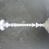 Old metal candle holder finish silver h 33 cm