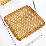 1970s Plia folding chair with Vienna cane by Giancarlo Piretti for Castelli