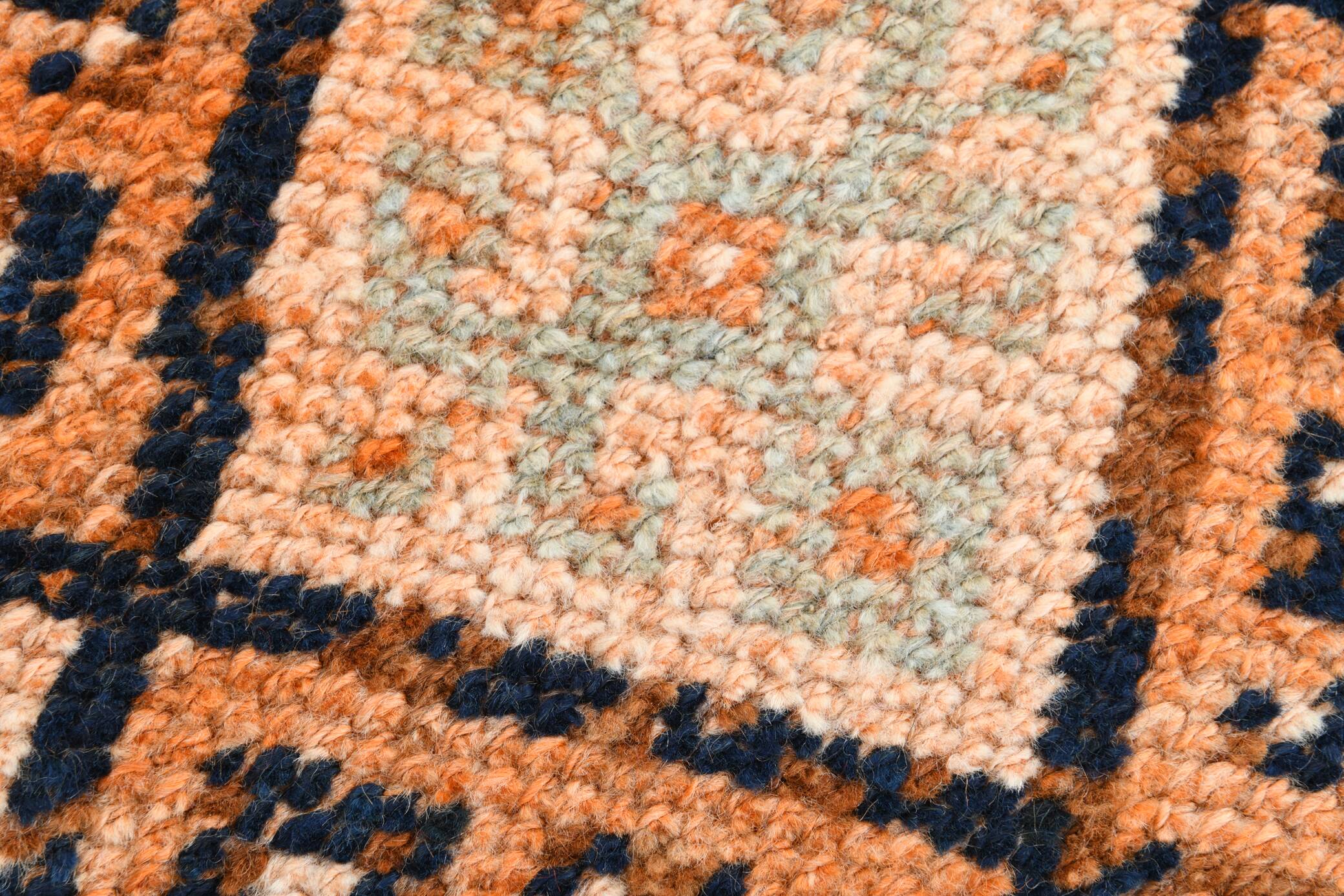 Navy Blue Super Soft Modern Vintage Runner Rug, 83x371Cm