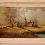 Old oil painting on canvas