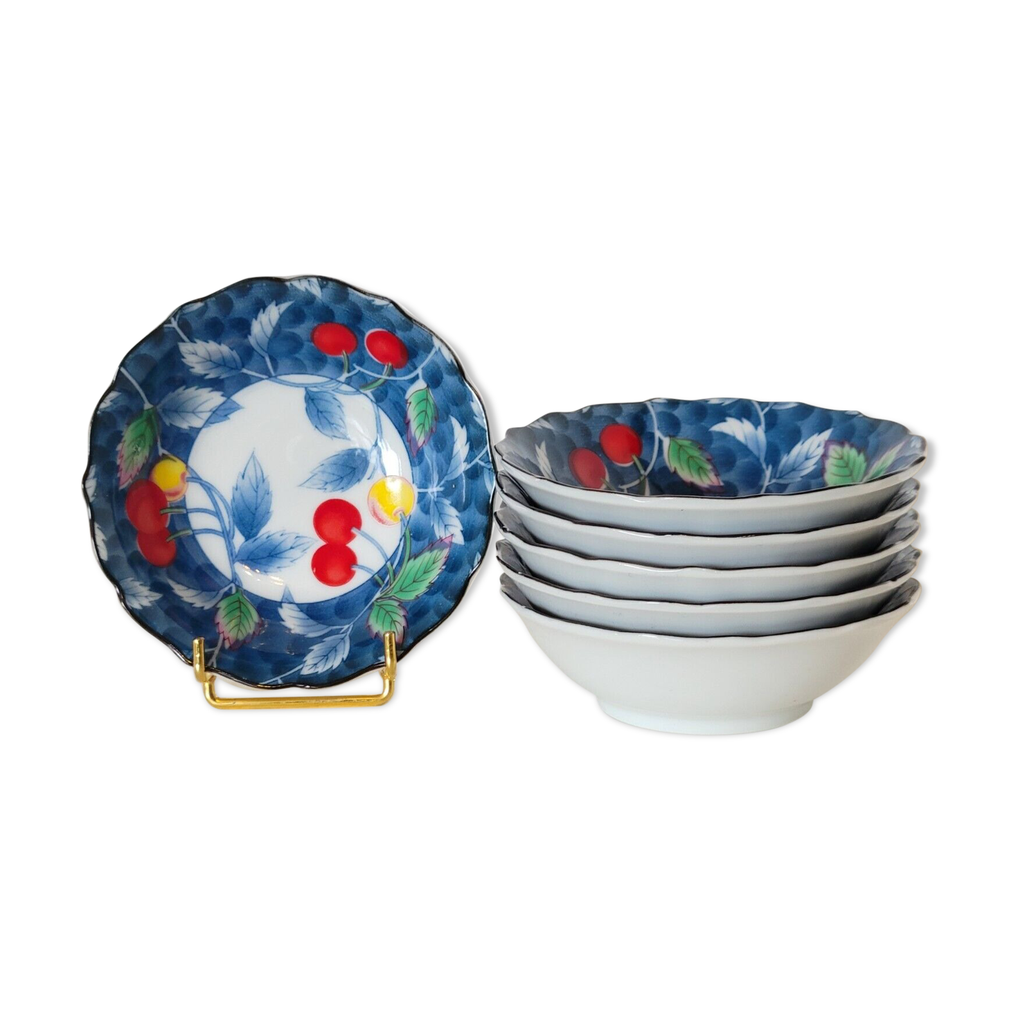 6 cups decoration cherries Japan vintage