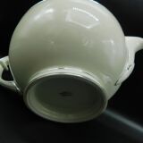 Art deco teapot by Pirkenhammer,  white and silver