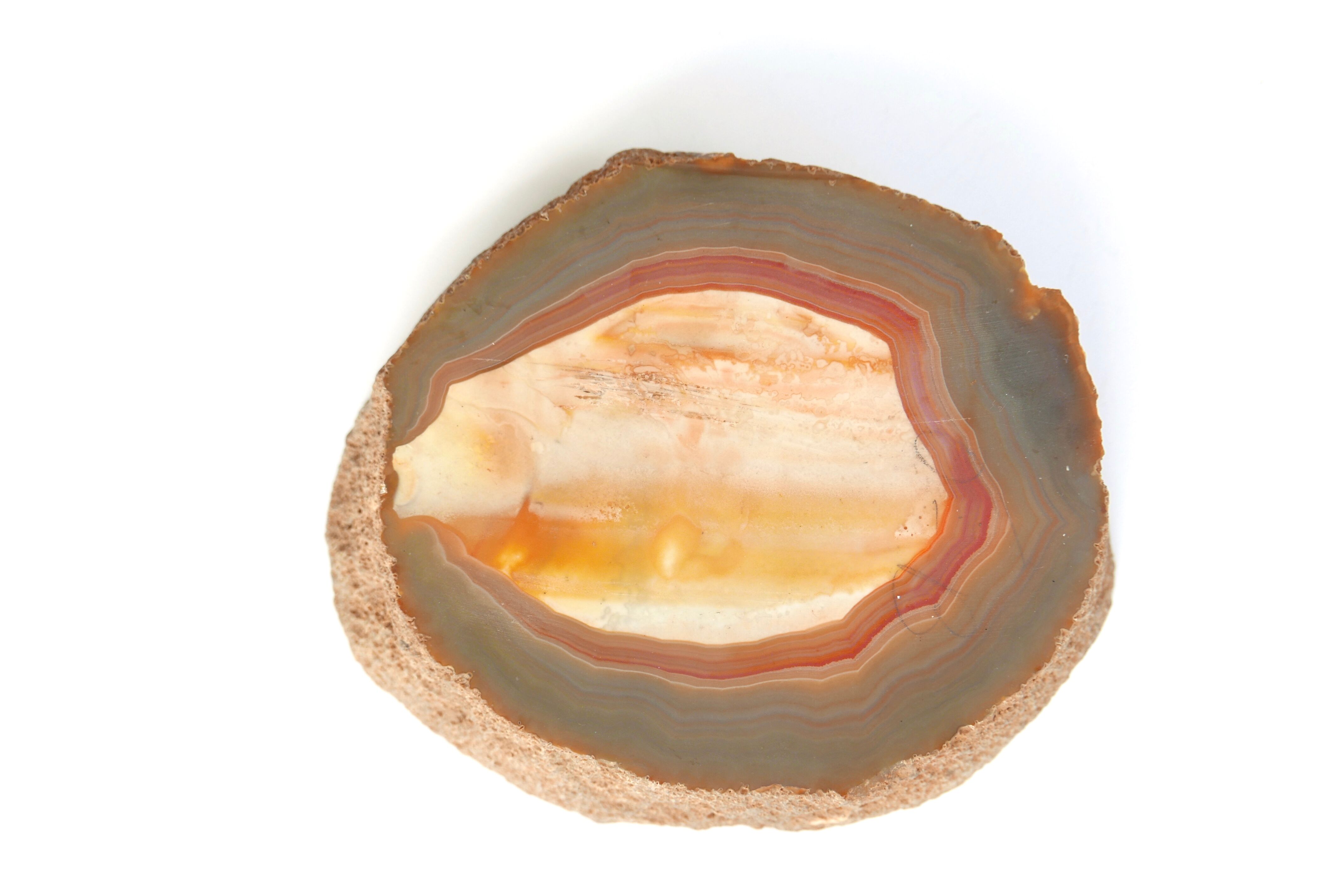 Empty agate pocket, carved stone, 70s