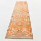 Orange & Beige Tribal Oushak Runner Rug, 88x362Cm