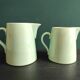 Set of two vintage French jugs in aquamarine blue