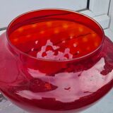 cut with standing lid Murano empoli italy red orange