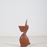 Danish teak pelican statue, 1960s