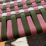 Tabouret de bar en métal tissé à la main en cordes colorées