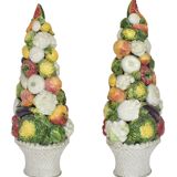 Pair of important majolica ceramic centrepieces from Italy.