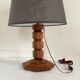 Art deco solid oak lamp