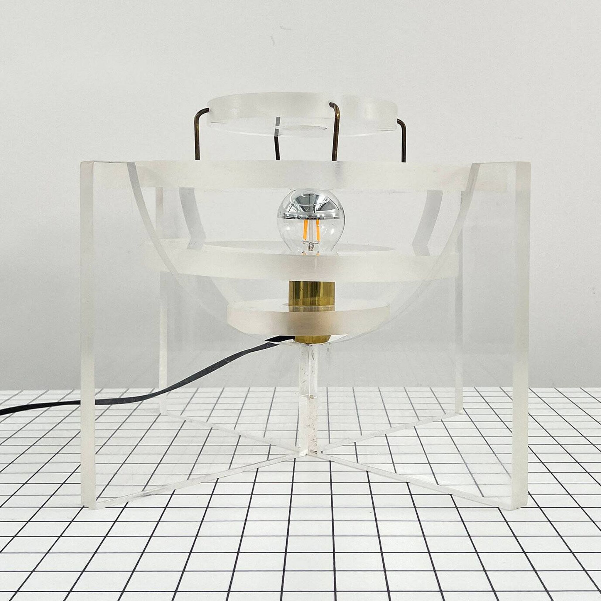 Lampe / Sculpture Italienne en Plexiglas, 1980