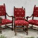 Salon (chaises et fauteuils sculptés) de style Louis XIII